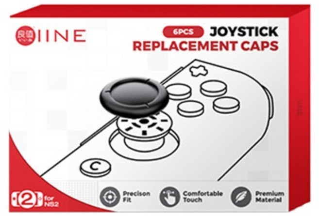 이이네 닌텐도 스위치2 조이콘2 교체용 아날로그스틱커버 6p, 블랙, 1개, L1270