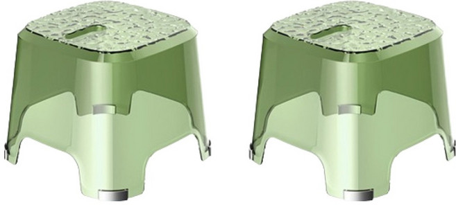 블럭마트 투명 욕실의자 2p, 그린