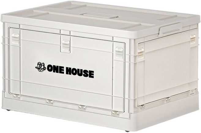ONE HOUSE 日蜜兒5開門巨無霸折疊收納箱 OH-Q260-601 60L, A 奶油白 + 實色, 1個