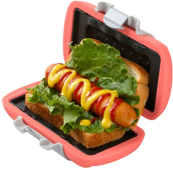 키텐실 전자레인지 3분 미니 샌드위치 메이커, 핑크, 1개