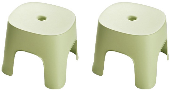 블럭마트 모던 사각 욕실의자 2p, 라이트그린
