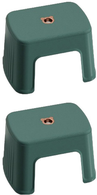 Block Mart 條紋浴室椅 2入, 綠色