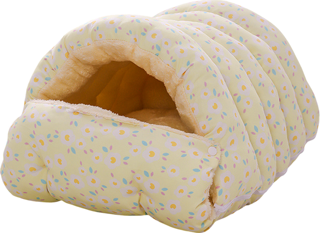 毛皇上 半封閉可拆睡袋窩, 黃色小花, 1個