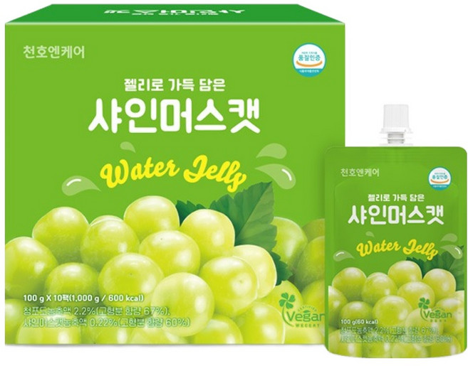 천호엔케어 젤리로 가득 담은 샤인머스캣, 100g, 10개