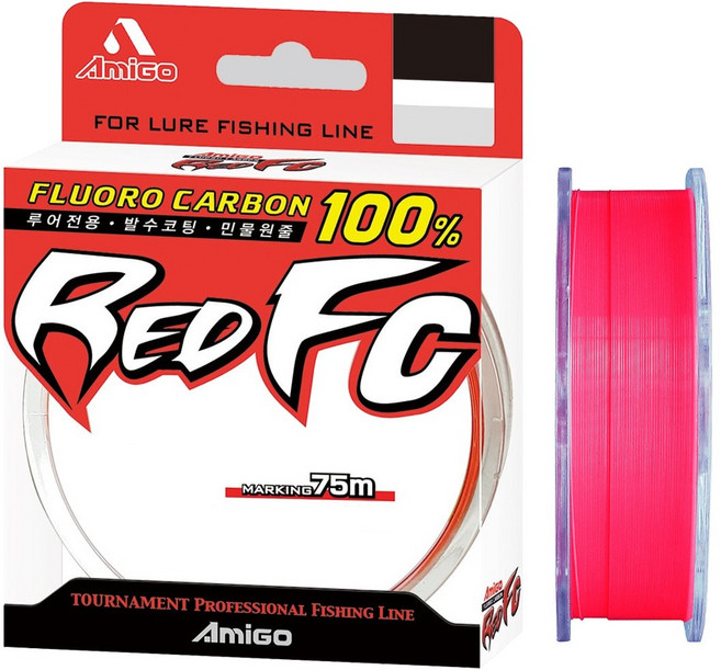 Amigo 레드FC 카본 라인 배스 낚시줄 3.5호