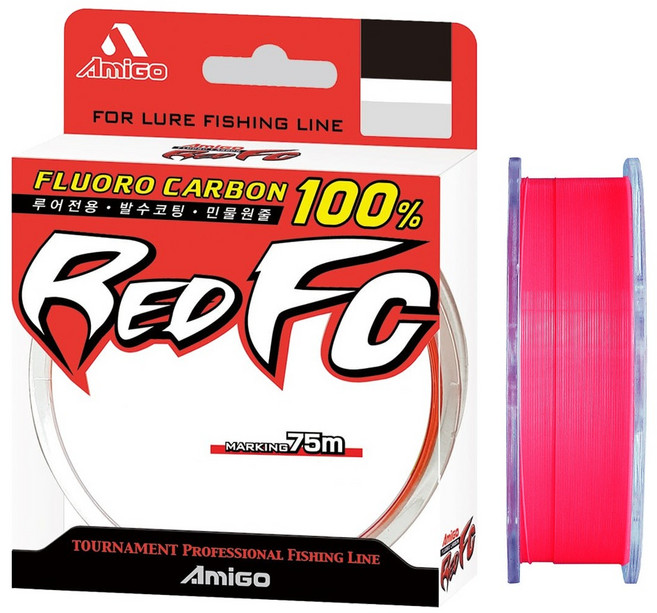 Amigo 레드FC 카본 라인 배스 낚시줄 3호
