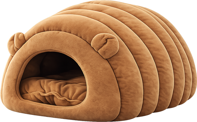 毛皇上 寵物毛毛蟲窩, 棕色, 1個