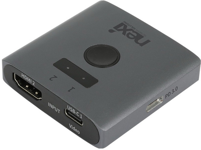 nexi 4K 2：1 HDMI USB PD 充電切換器, 1個