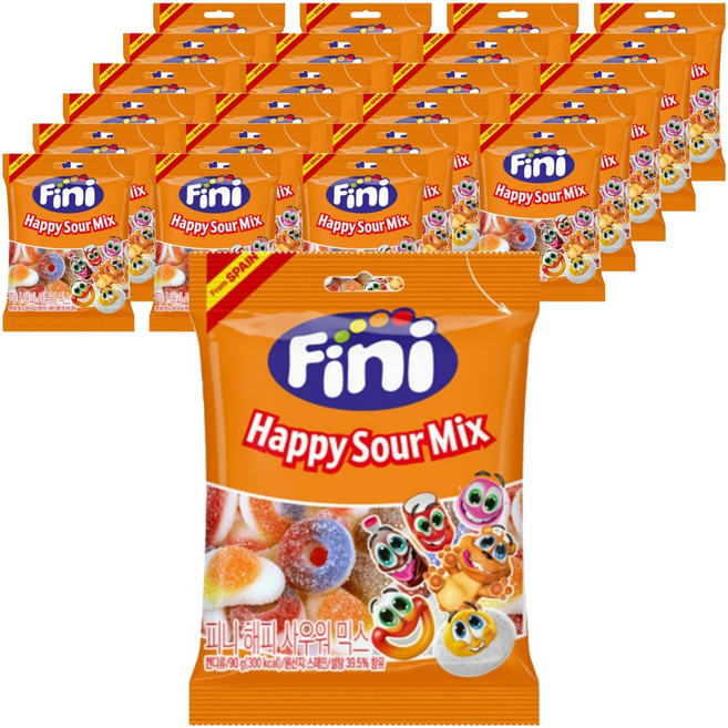 Fini 해피 사우워 믹스젤리, 90g, 24개
