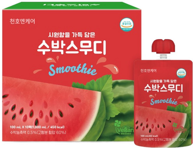 천호엔케어 시원함을 담은 수박스무디, 1L, 1개
