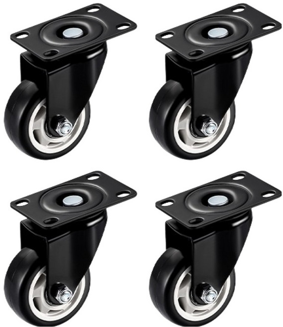 올커버 수레용 고하중 저소음 운반차 교체용 바퀴, 4개입