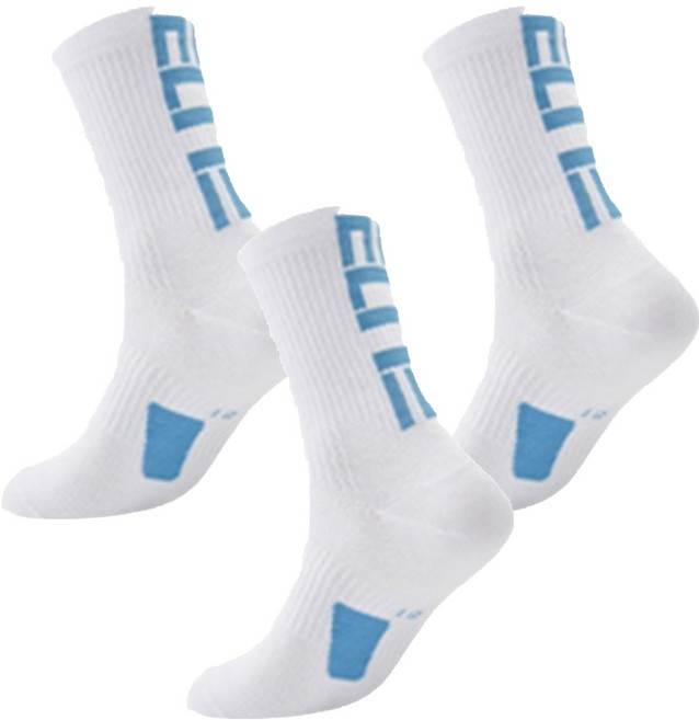 Noiwon 舒適慢跑襪, 白藍色, 3套