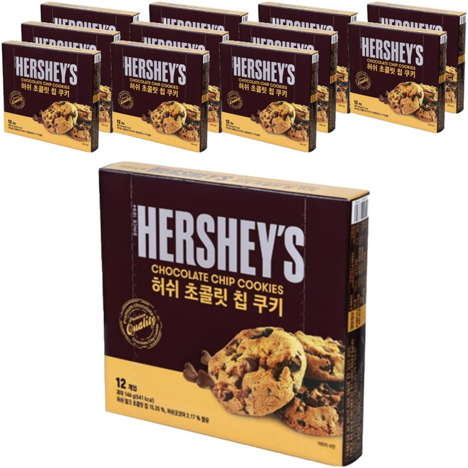 HERSHEY'S 好時 巧克力脆片餅乾 12入, 144g, 12個