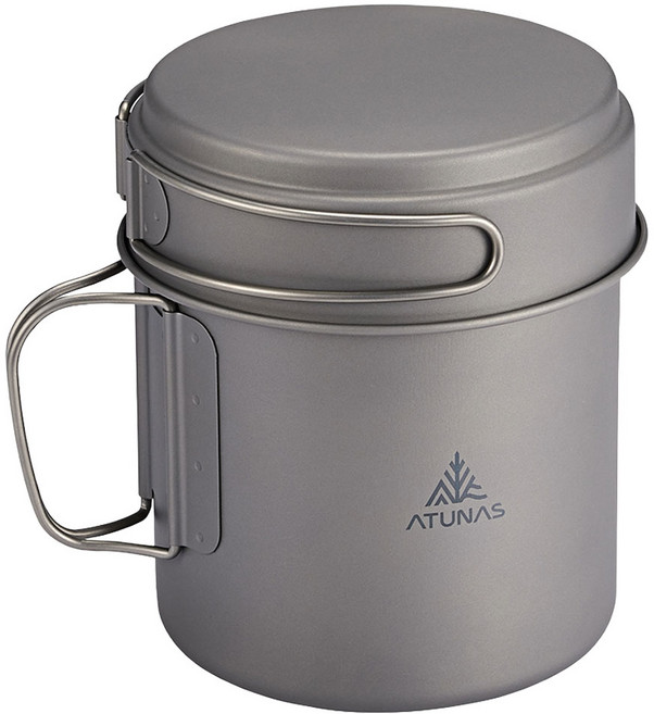 ATUNAS 歐都納 折疊鈦套鍋組 1.1L + 450ml A1KTGZ20, 銀色, 1套