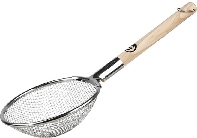 플라라 업소용 나무 손잡이 굵은망 튀김 건지기, 1개