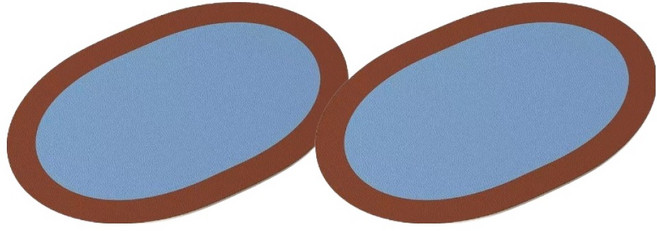 티리티티 모던 방수 식탁 매트, 블루, 2개, 30 x 45 cm