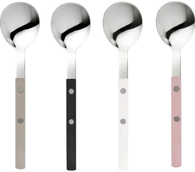 보겐 미네뜨 티스푼 4종 세트, 1세트, 베이지 + 블랙 + 화이트 + 핑크