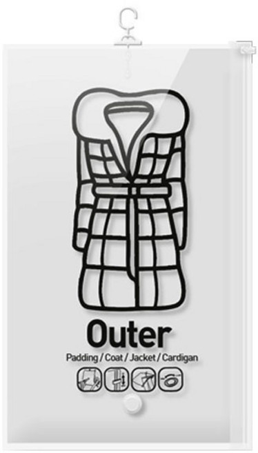 히키스 의류수납 위생 방습 옷걸이형 진공 압축팩 Outer ZIP, 5개입, 1개