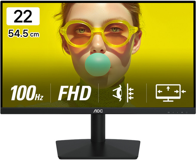 AOC FHD 無邊框 100 無亮點螢幕, 22B15HN, 54.5cm