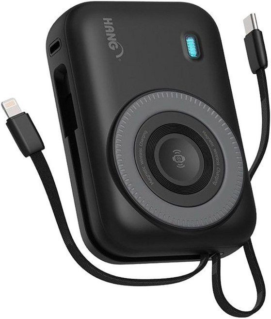 HANG 安全防爆固態電池 無線磁吸行動電源 22.5W 20000mAh Type-C, 黑色, HW35W