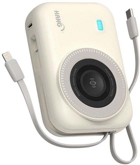 HANG 安全防爆固態電池 無線磁吸行動電源 22.5W 20000mAh Type-C, 白色, HW35W