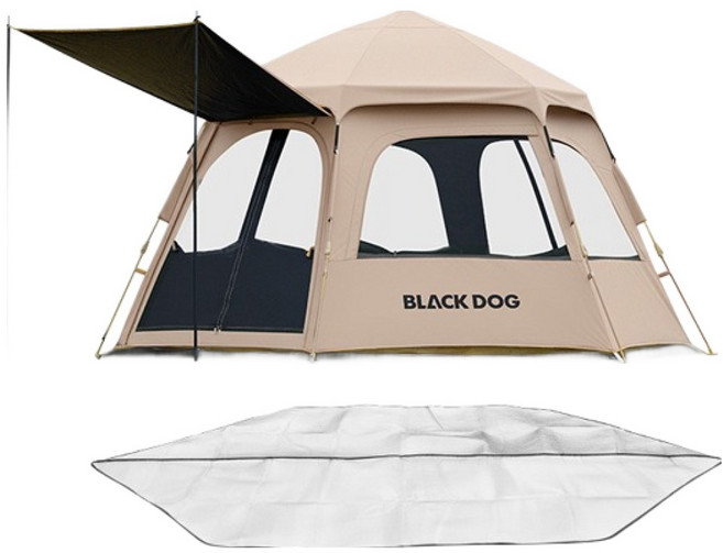 BLACKDOG 클라우드 퀵 캠핑 돔형 텐트 BD358, 혼합색상, 5인용
