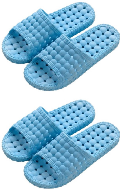 블럭마트 심플 여성용 욕실화, SKYBLUE, 2개
