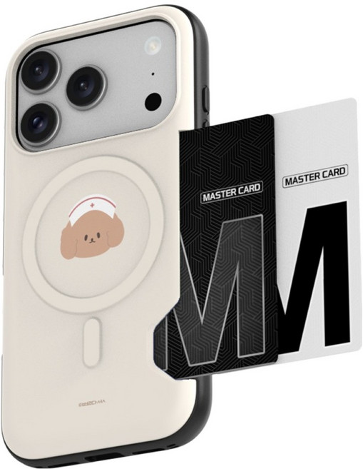 디자인플러스 애니멀즈 카드 2장 맥세이프 슬림 범퍼 휴대폰 케이스