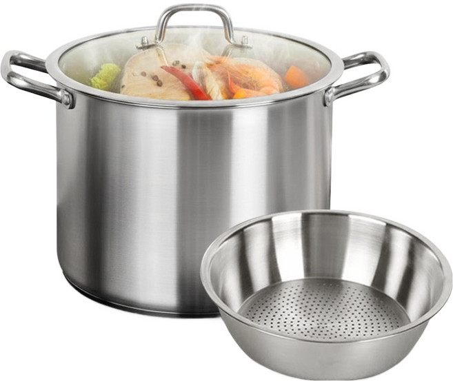 셰프라인 인덕션 IH 스텐 304 대용량 찜곰솥 CLHH-SP3C + 멀티찜기 세트, 1세트, 32cm