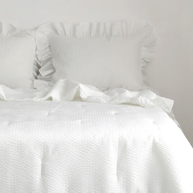 아망떼 아이스가든 시어서커 리플 프릴 2겹 베개커버