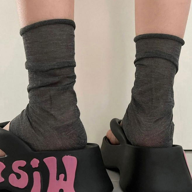 더시럽 여성용 얇은 시스루 발레코어 레그 워머 2p