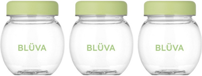 블루바 눈금표시 트라이탄 파스텔캡 다용도 미니 보틀, 그린, 3개, 250ml