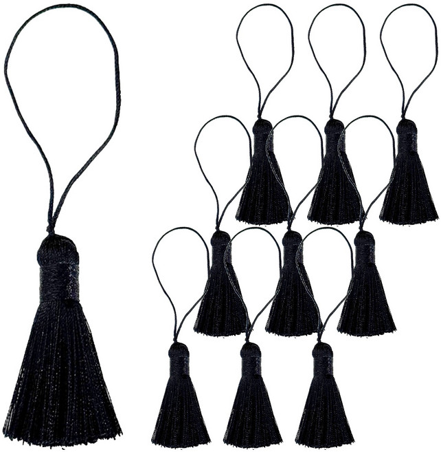 핸즈픽 모던 태슬 명절 데코 꾸미기 소품, 웜블랙, 10개