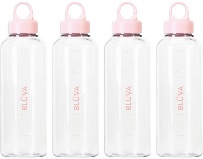 Bluba 附刻度Tritan環形蓋牛奶水瓶, 粉紅色, 4個, 530ml