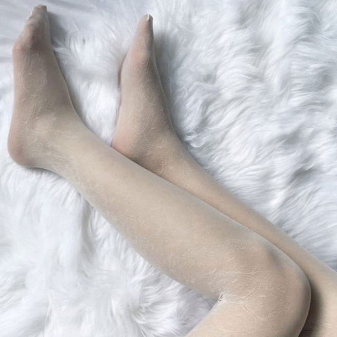 TheSirup 女性側邊花卉線條褲襪 2入