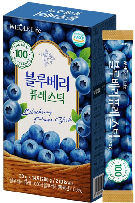 홀라이프 블루베리 퓨레 스틱, 20g, 14개