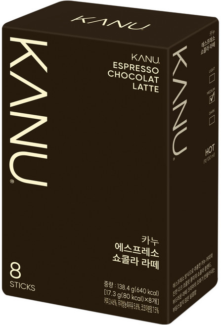 카누 에스프레소 쇼콜라라떼, 1개, 8개입, 17.3g