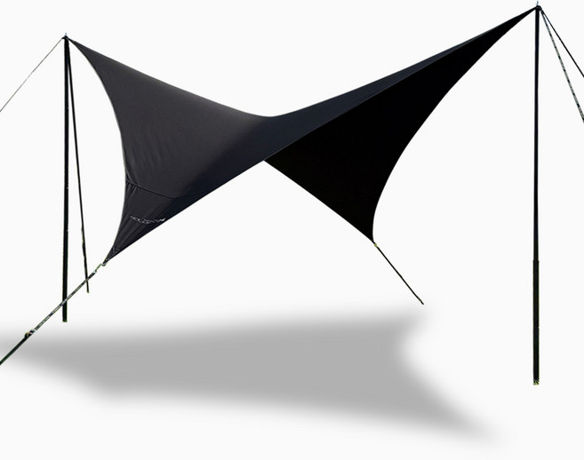 홀리데이코리아 캠핑 300D 스퀘어 립스탑 윙 타프M 300D, 블랙