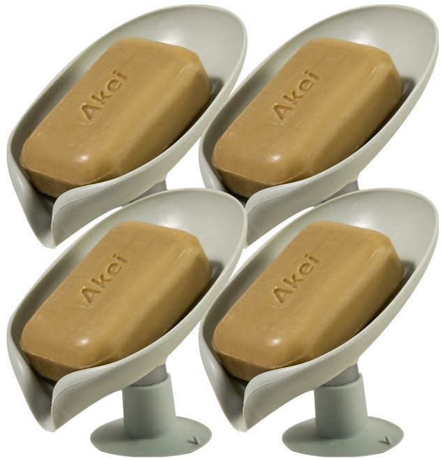 아케이바이 고급형 자동 물빠짐 비누 홀더, 4개