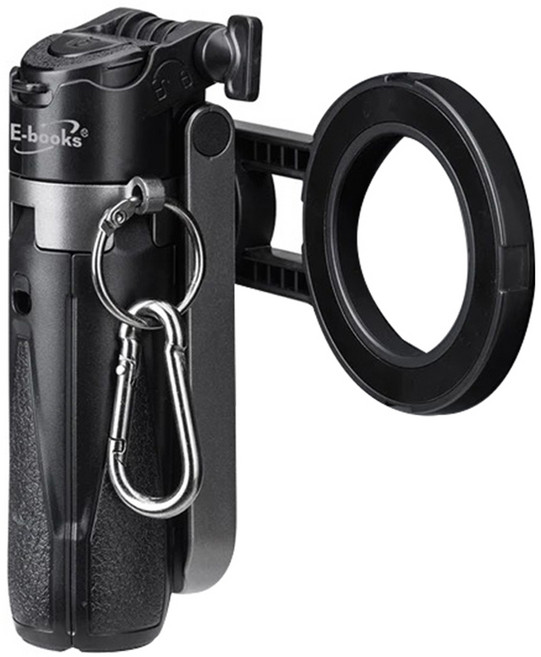 E-books 五合一強力磁吸360度單反鋅合金藍牙自拍桿腳架, 黑色, 1個, N86