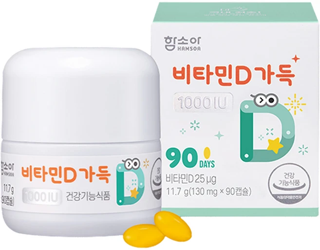 함소아 비타민D 1000IU 11.7g, 90정, 1개 - 쿠팡