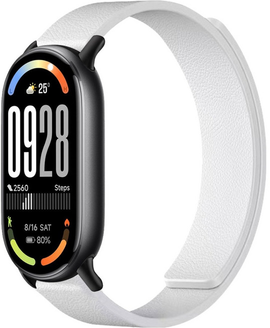 스페이스쉴드 샤오미 미밴드 매트 그레인 마그넷 링크 실리콘 스트랩, 화이트, 1개