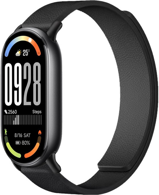 스페이스쉴드 샤오미 미밴드 매트 그레인 마그넷 링크 실리콘 스트랩, 블랙, 1개