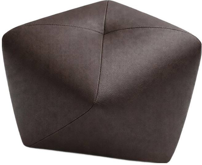 순잠 가정용 거실 낮은 팔각 풋스툴 26 x 26 x 21 cm, 브라운