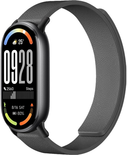 스페이스쉴드 샤오미 미밴드 매트 그레인 마그넷 링크 실리콘 스트랩, 다크그레이, 1개