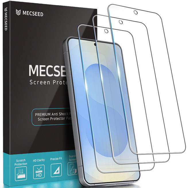 MECSEED 6DNF 풀커버 자가복원 하이브리드 유리하드코팅 강화 휴대폰 액정보호필름 3p 세트, 1세트