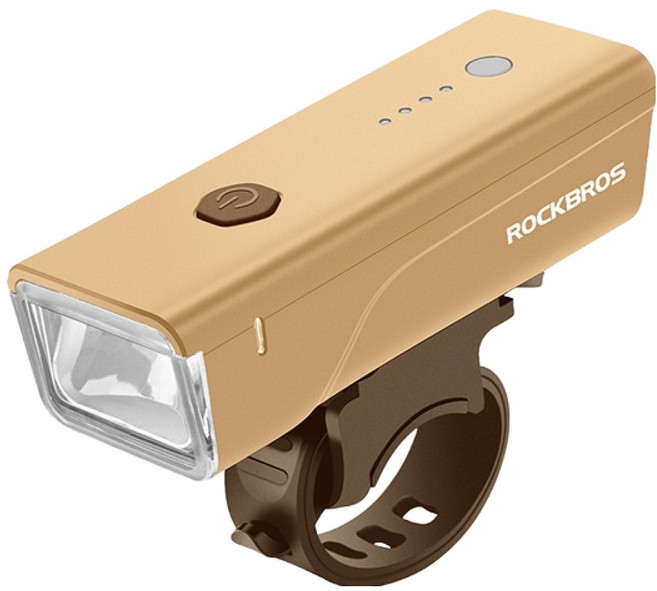 락브로스 충전식 스마트모드 자전거 후레쉬 라이트 전조등 RIP01, 브라운, 1개