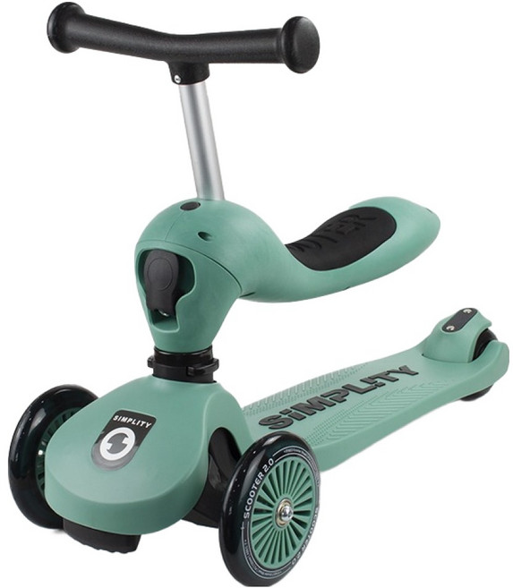 Simplity 兒童用 2in1 滑板車 + 踏板組, 深綠色(滑板車), 1套