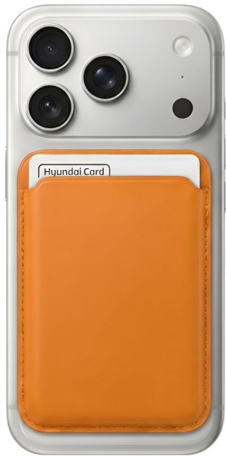 SBNX 맥세이프 자력강화 3장 카드지갑 SBMAC20260001-12, 오렌지, 1개