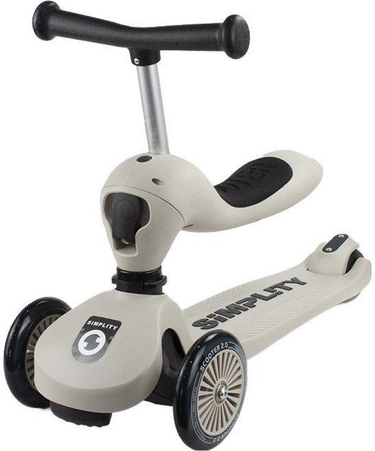 Simplity 兒童用2in1滑板車+腳踏板組合, 灰色(滑板車), 1套